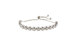 Charming Tennis Bracelet 925 Sterling Silver studded with 5mm CZ  Toggle / Slider